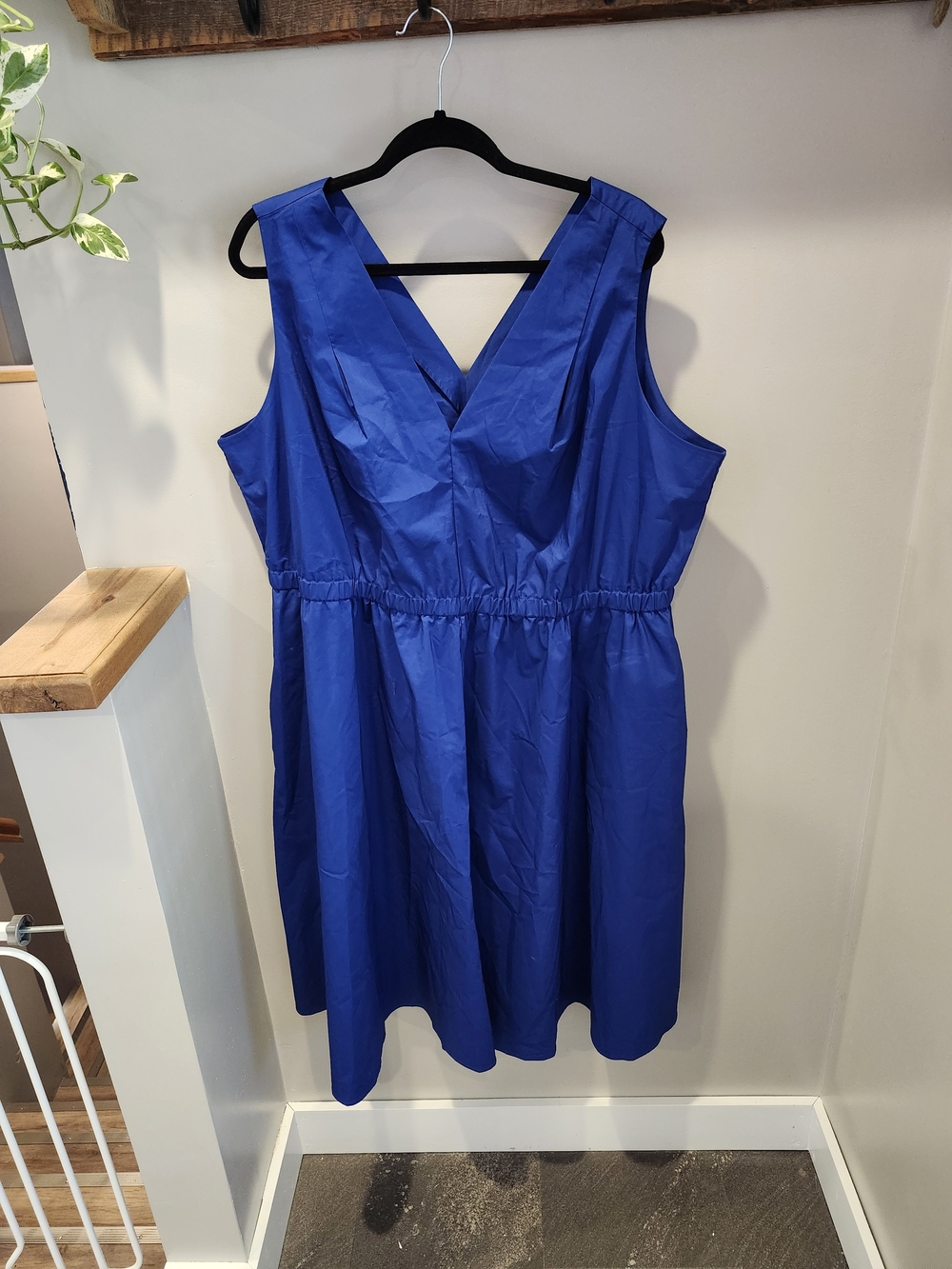 Penningtons 3x Bold Royal Blue V-Neck Sleeveless Dress